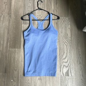 Blue Lululemon tank with built in bra, excellent condition